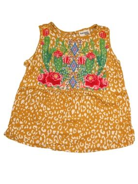 Savanna Jane Embroidered Cactus Floral Boho Blouse 1X